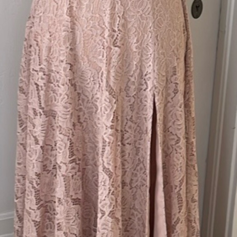 Anthropologie NWT Fame and Partners Charlotte Lace Maxi Gown Size 6 Blush‎ - Picture 9 of 10
